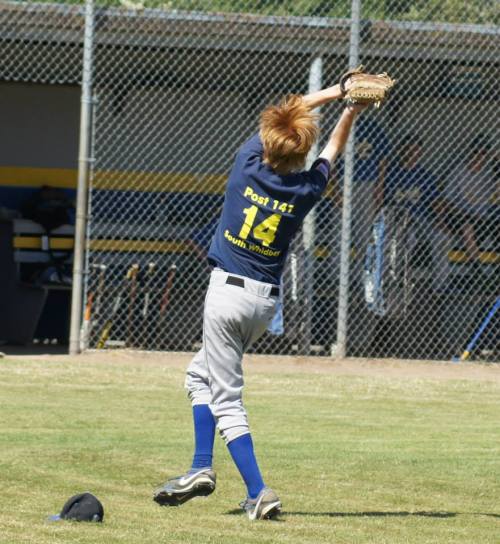 Colton Sterba makes a hair-raising catch.