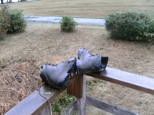 The rain just softens my water shoes and makes 'em comfy.