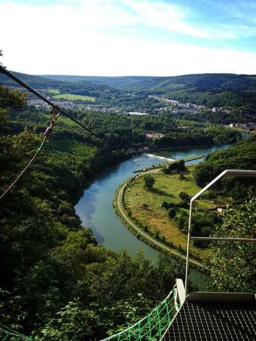 Off the side of a mountain.