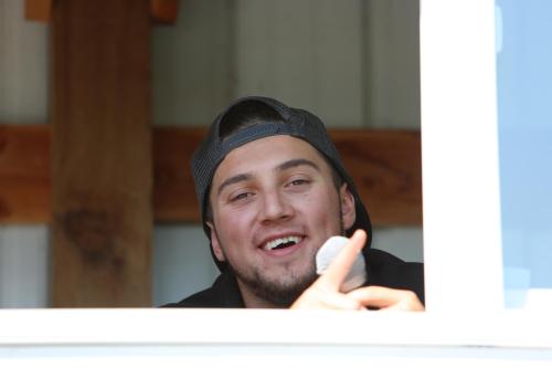 The owner of the velvet voice, race announcer Danny Savalza.