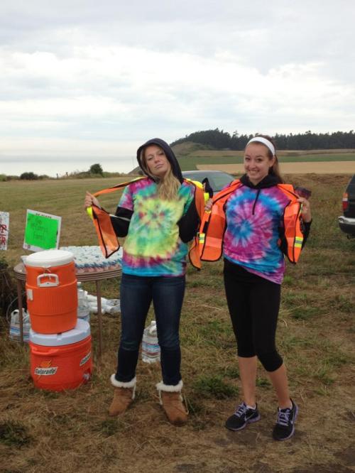 Coupeville seniors Breeanna Messner (left) and Amanda Fabrizi put on a prairie fashion show.