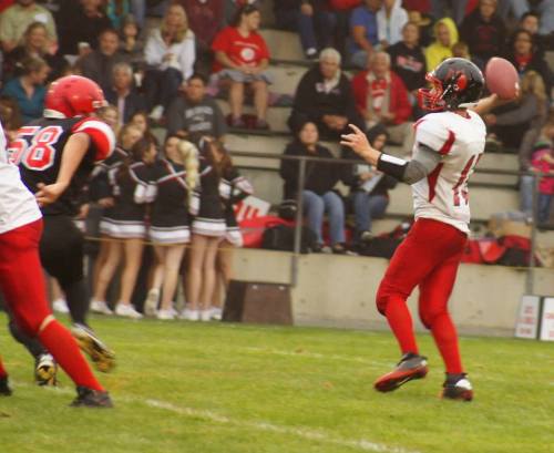 With Langvold hobbled by a sprain, backup QB Josh Bayne came in to throw for 140 yards.