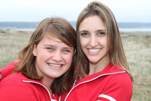 Camilla Rische (left) and foreign exchange student Sophia Jabrail.