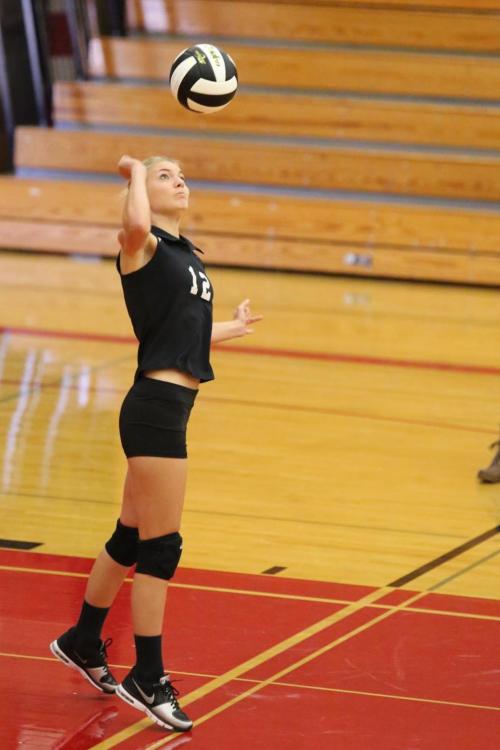 Foreign exchange student Merle Fitzenhagen makes her volleyball debut.