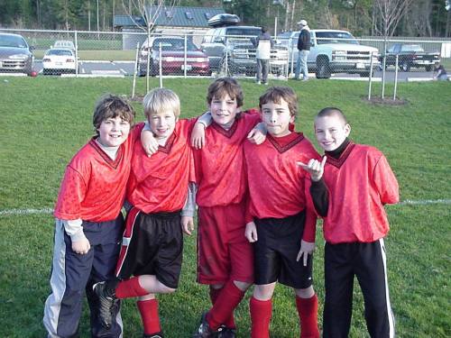 Who knew Ben Etzell (center) would one day throw wicked heat from the baseball mound and Wade Schaef (far right) would fly across the football field? (Photos courtesy Drew Chan)