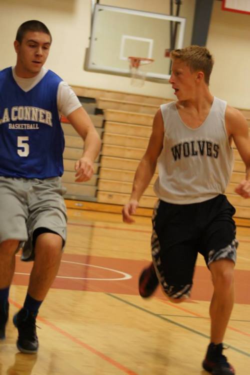 Dalton Martin heads up court. "I don't see Ebersole anywhere!!"