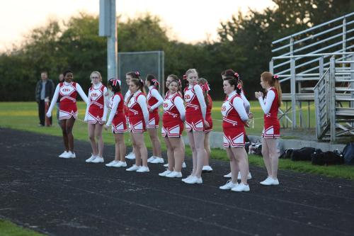 Wolf cheerleaders enjoy the big win.