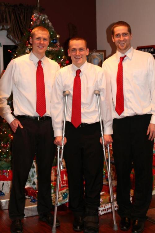 Gavin O'Keefe (center) during the comeback from his first injury.