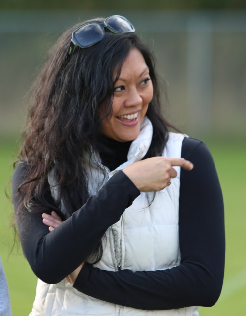Event coordinator Eileen Stone basks in the glow of daughter Makana's two goal-afternoon.