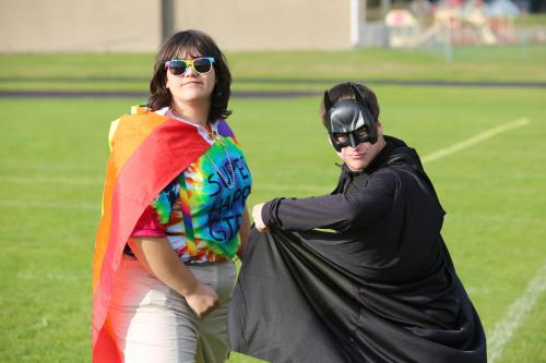 Wolf super fans Heni Barnes (left) and Jason Knoll,