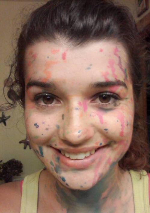 Joye Jackson (the paint is from a team-bonding paint fight after cheer practice).