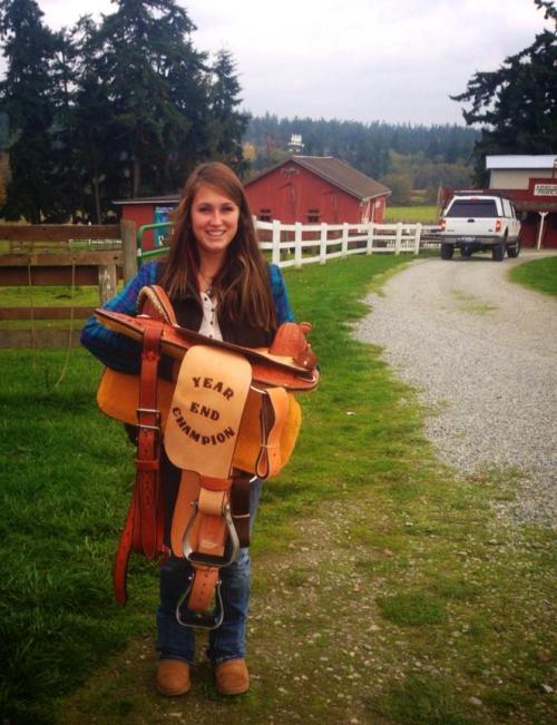 Madison Tisa McPhee and her new saddle.