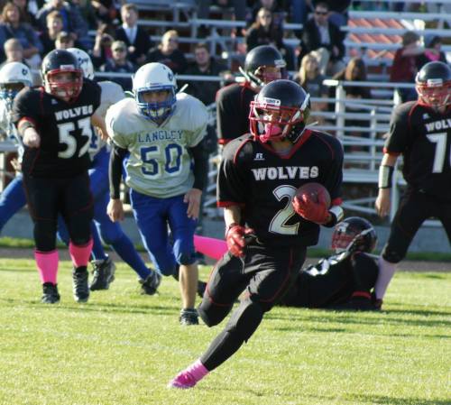 With a high-powered offense running wild, the Coupeville Middle School football squad threw down some big wins in 2013. (Shelli Trumbull photo)