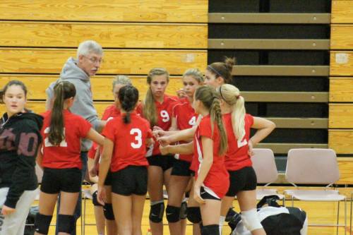The Wolf 8th graders prepare to hit the court.