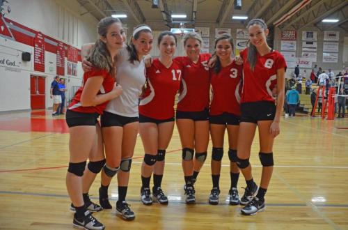 Wolf seniors (l to r) Haley Sherman, Amanda Fabrizi. Megan Oakes, Breeanna Messner, Sydney Aparicio and Allie Hanigan.