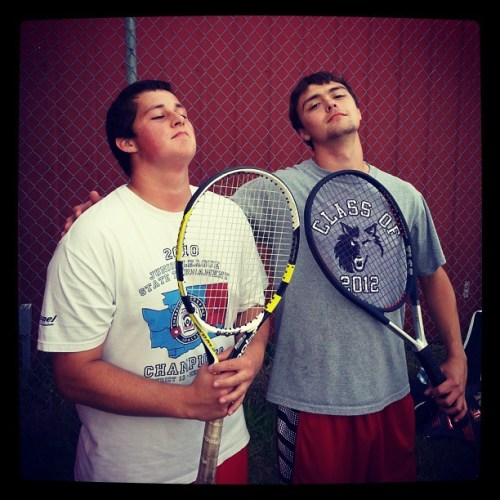 Kyle Bodamer (left) and Brian Norris bask in the afterglow. (Lorene Norris photos)