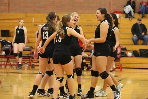 The Wolves celebrate a point. (John Fisken photos)