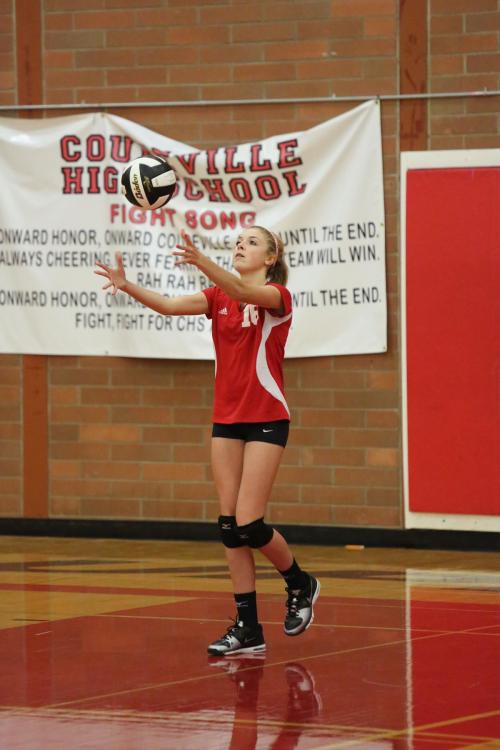 Kacie Kiel, seen here in an earlier-season match, was a hitting machine Tuesday. (John Fisken photo)