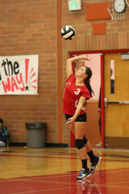 Sydney Aparicio uncorks a serve.