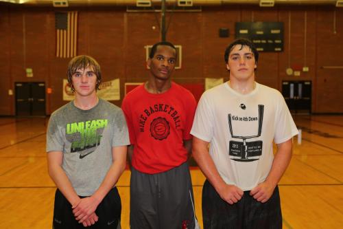 Seniors (l to r) Payne, Anthony Bergeron and Nick Streubel. Gavin O'Keefe is rehabbing a broken leg and will rejoin the team soon.