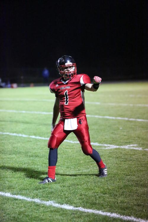 Senior Wade Schaef returned an interception 40 yards for a touchdown in his final game in the red and black.