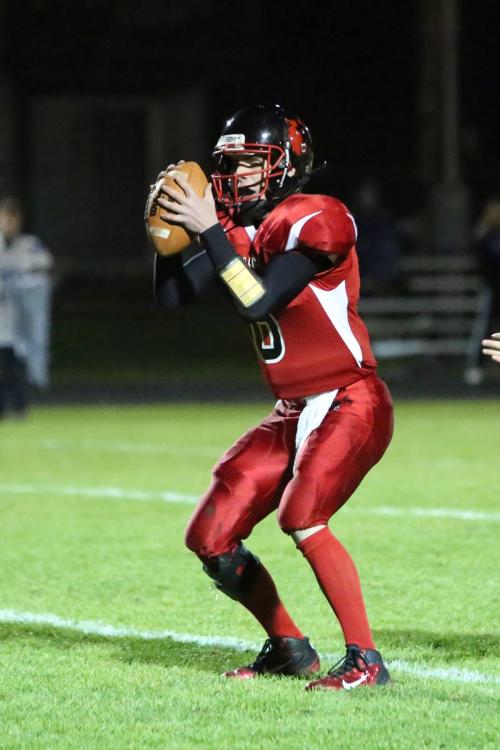 Snagging a bad snap here, senior QB Gunnar Langvold went out a winner, helping the cause with two rushing touchdowns.