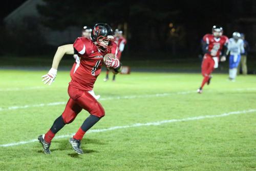 Wade Schaef takes a pick-six back 40 yards.