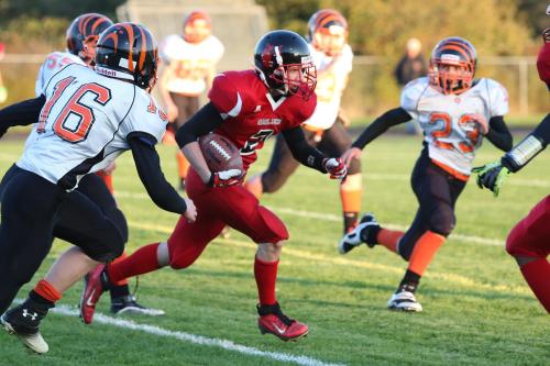 Cole Payne sprints to daylight. (John Fisken photos)