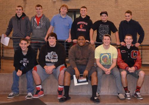 Wolf seniors together one final time. Back row, (l to r) Jake Tumblin, Gunnar Langvold