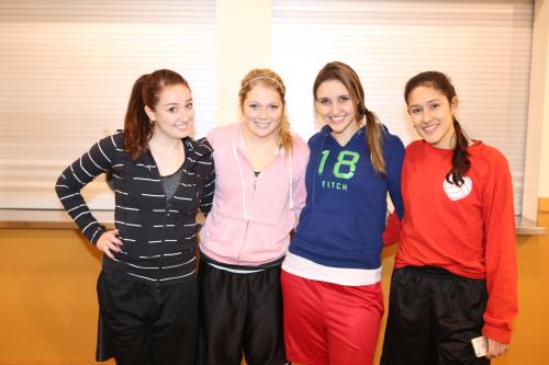 Fabrizi, Messner and foreign exchange students Sophia Jebrail (18) and Aura Corredor.