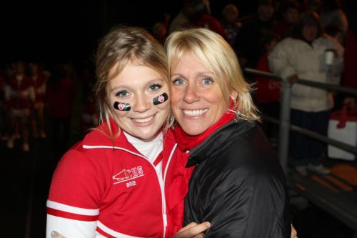 Senior cheerleader Breeanna Messner and mom Aimee Bishop.