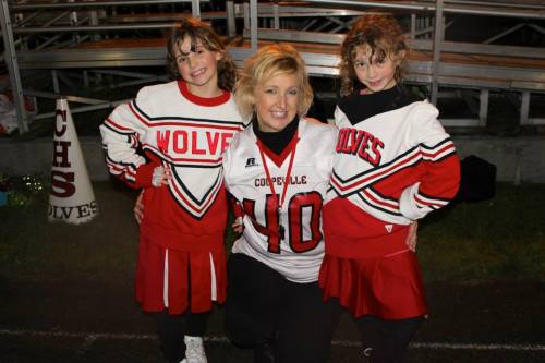 Sylvia Arnold and the next generation of Wolf cheerleaders, her nieces. (Courtney Arnold photo)