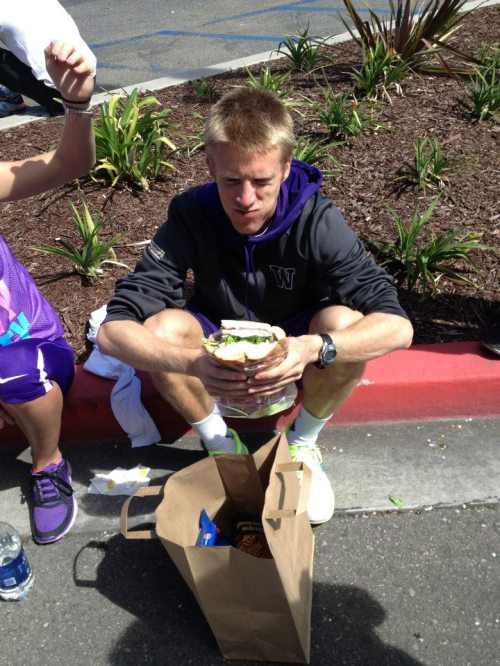 Tyler King fuels the engine. (Haley Jacobson photo)