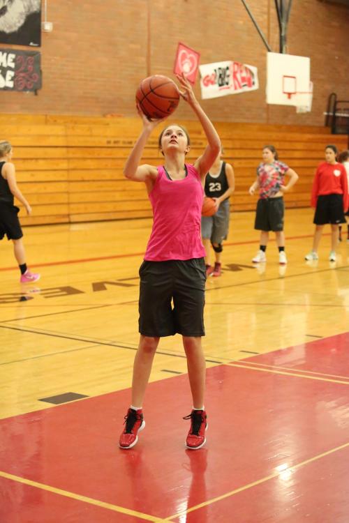 Wolf frosh Carlie Rosenkrance hones her game during a recent practice.