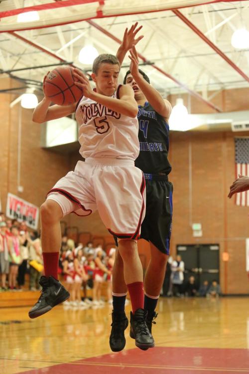 Joel Walstad gets a jump on a pesky Falcon.