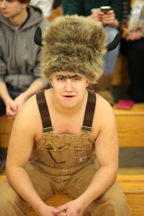 Alex Schmakeit fully commits to the unibrow look.