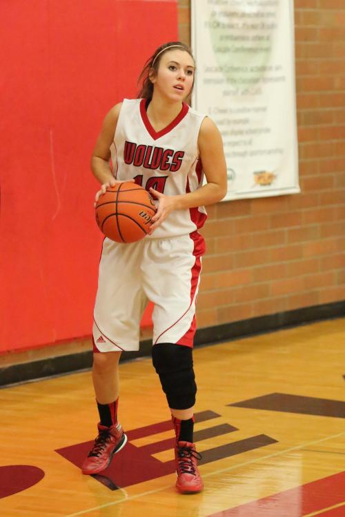 Julia Myers waits to trigger the play.