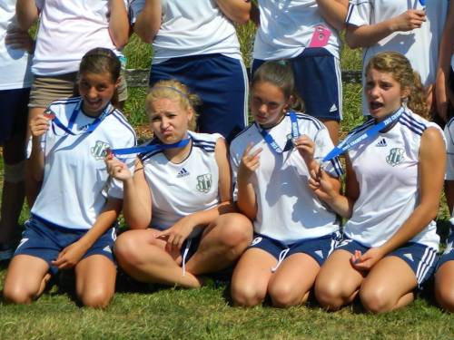 Warwick with some of her Islander teammates.