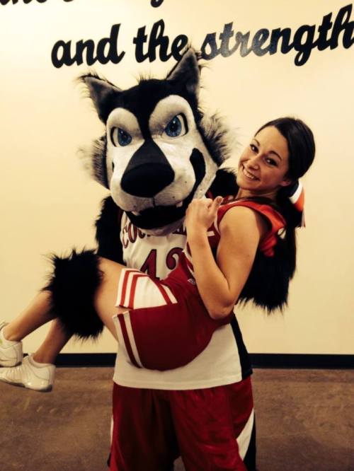 Senior cheerleader Emilee Crichton is carried away Wolf spirit. (Sylvia Arnold photos)