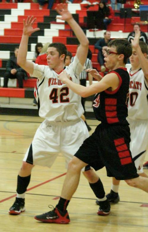 Jared Helmstadter applies some defense during the JV game, which Coupeville lost ??-??.