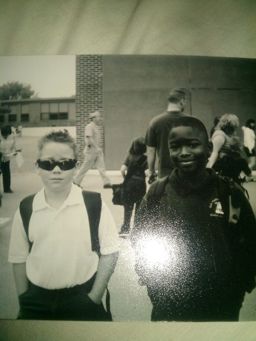 Caleb Valko (left) and Kwamane Bowens, old-school style.