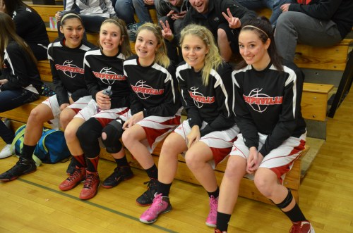 Wolf fab five (l to r) Makana Stone, Julia Myers, Kacie Kiel, Breeanna Messner and Amanda Fabrizi. (Robert Bishop photo)