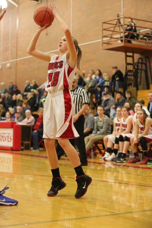 Kacie Kiel lofts a shot from the corner.