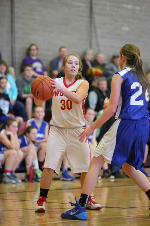 Waiting for a teammate to get open.