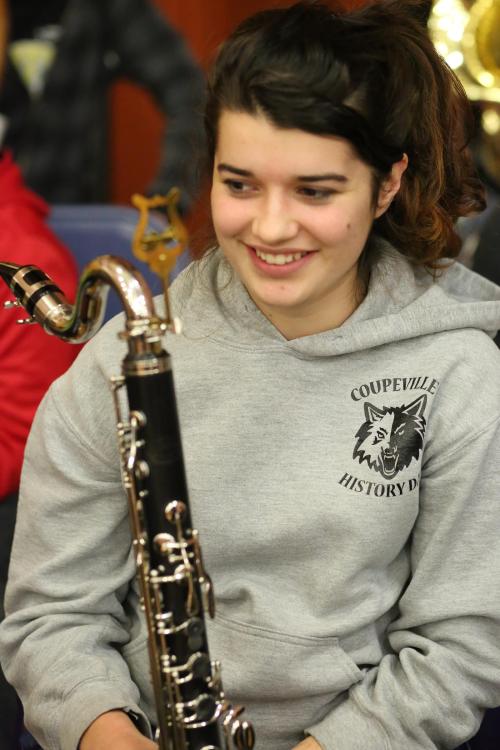Joye Jackson, a Renaissance woman who juggles athletics, cheer and band.
