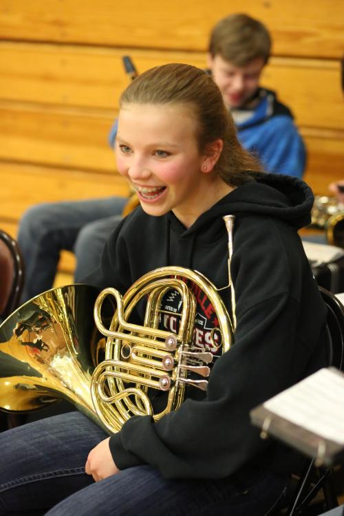 Allison Wenzel gets ready to lay down some beats.