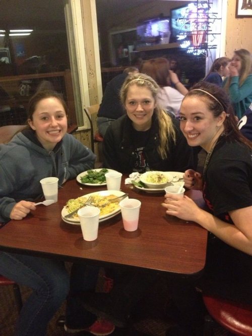 Happy Wolves (l to r) McKayla Bailey, Breeanna Messner and Amanda Fabrizi.