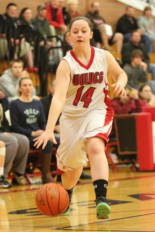 McKayla Bailey looks for an opening.