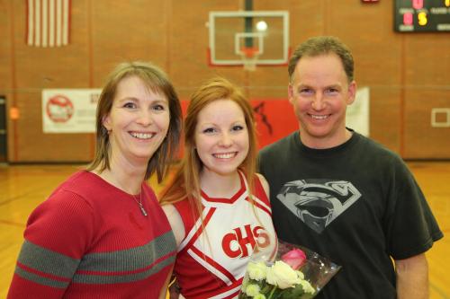 Senior cheerleader Shelby Hall