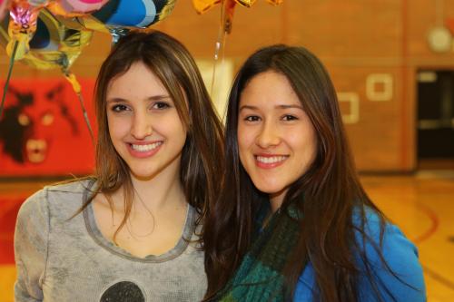 Foreign exchange students Sophia Jebrail (left) and Aura Corredor, nearing the end of their year playing American basketball.